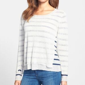 Eileen Fisher Sweater Stripe Double Layer Bateau